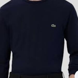 Lacoste Men's Knit Thermal Navy Blue Long Sleeve Shirt